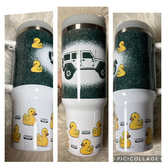 Brand new 40 ounce stainless steel Tumblr with handle duck duck