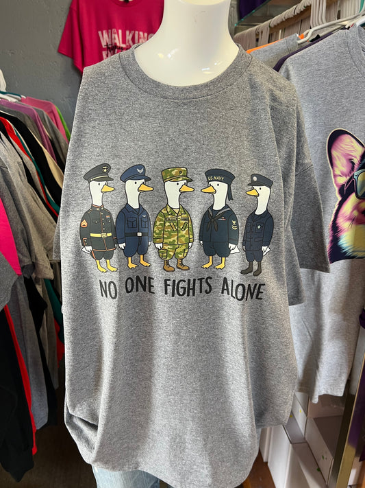 New  unisex shirt no one fights alone, military branches
