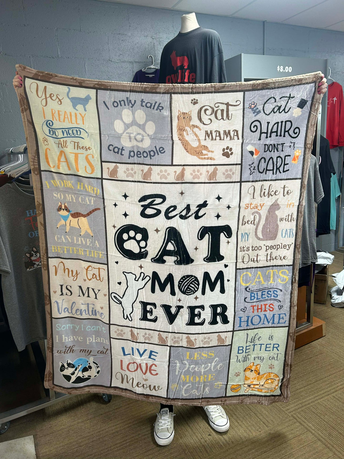 Brand new blanket 50“ x 60“ cat mom