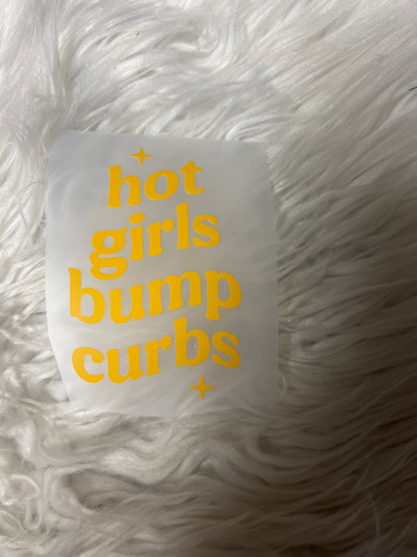 New car decal hot girls bump curbs
