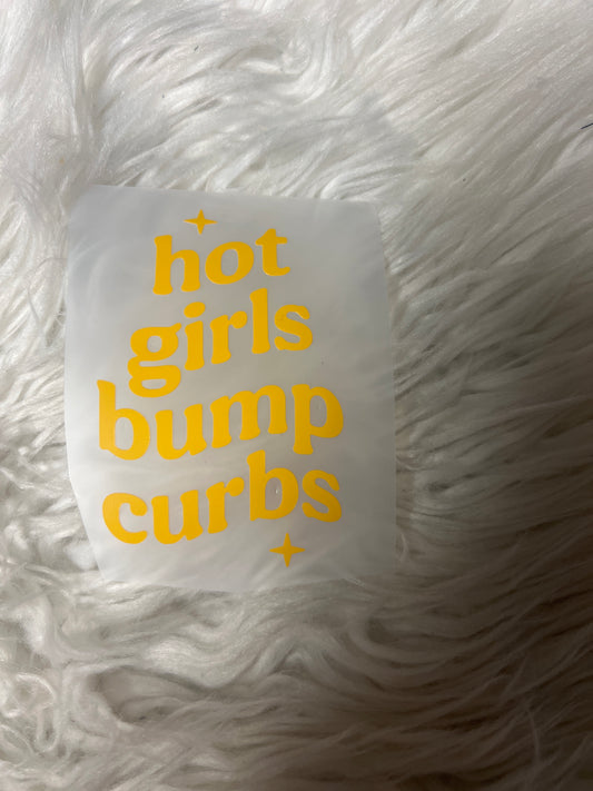 New car decal hot girls bump curbs
