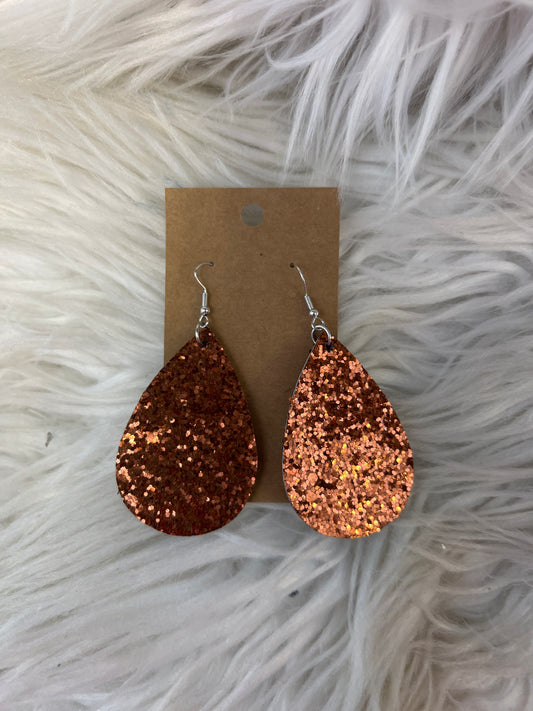 New faux leather  glitter earring