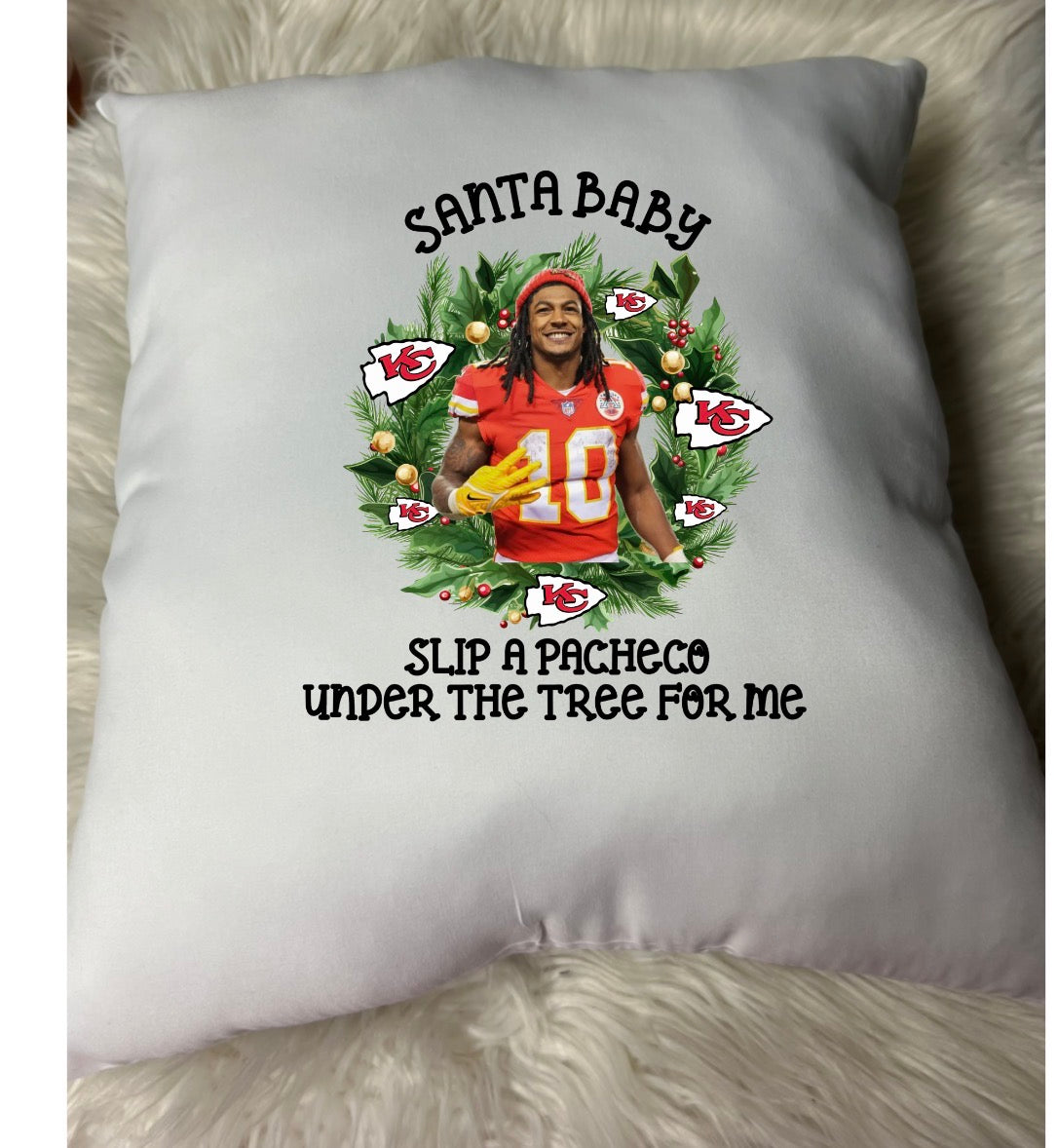 New pre-stuffed throw pillow 15.7 x 15.7 roughly Christmas reindeer