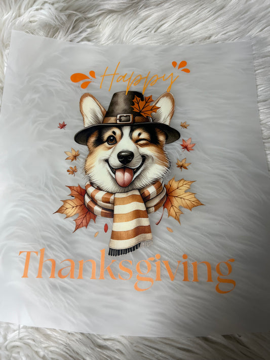 New DTF corgi happy Thanksgiving￼