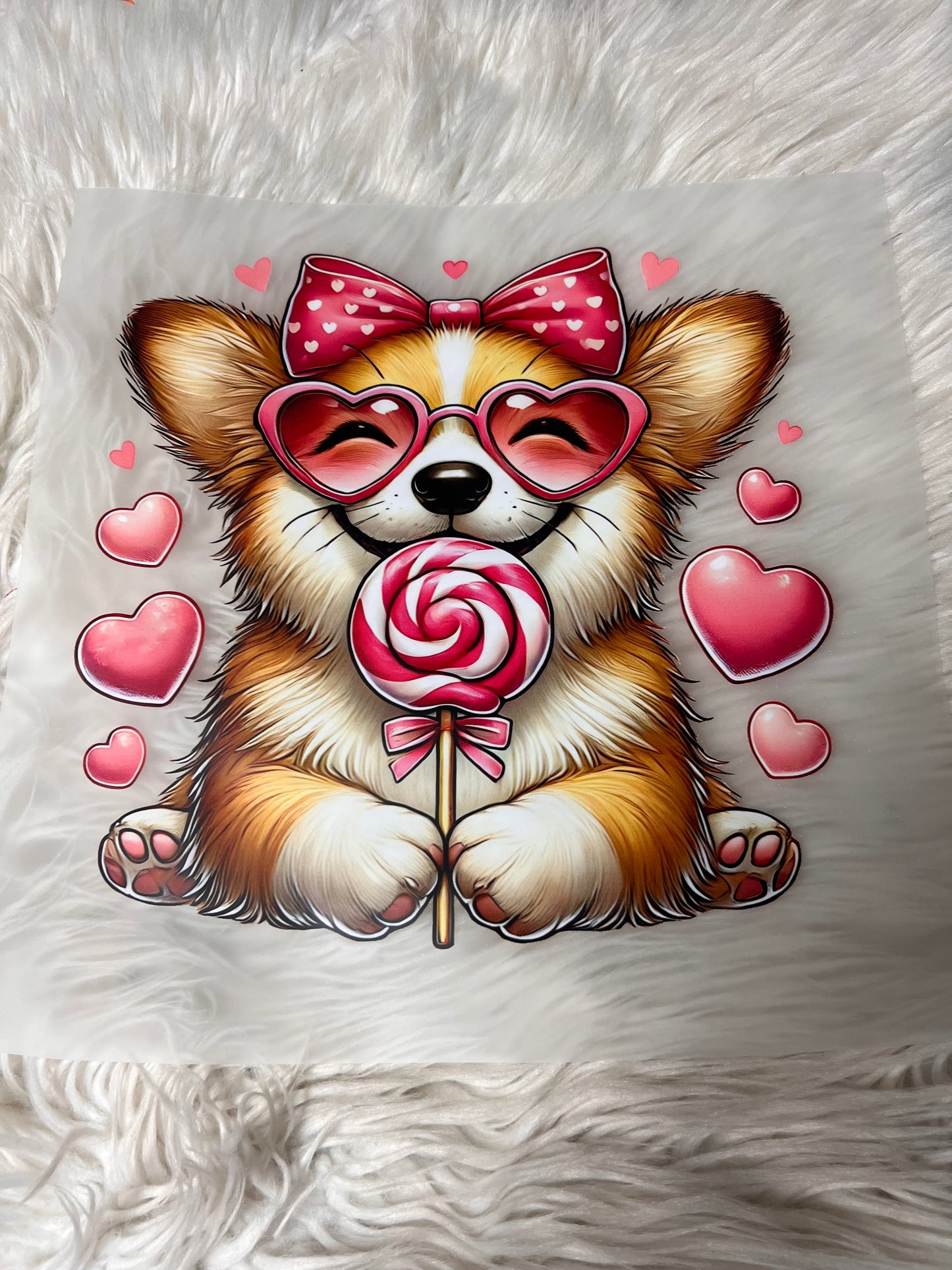 New DTF  Valentine’s Day corgi