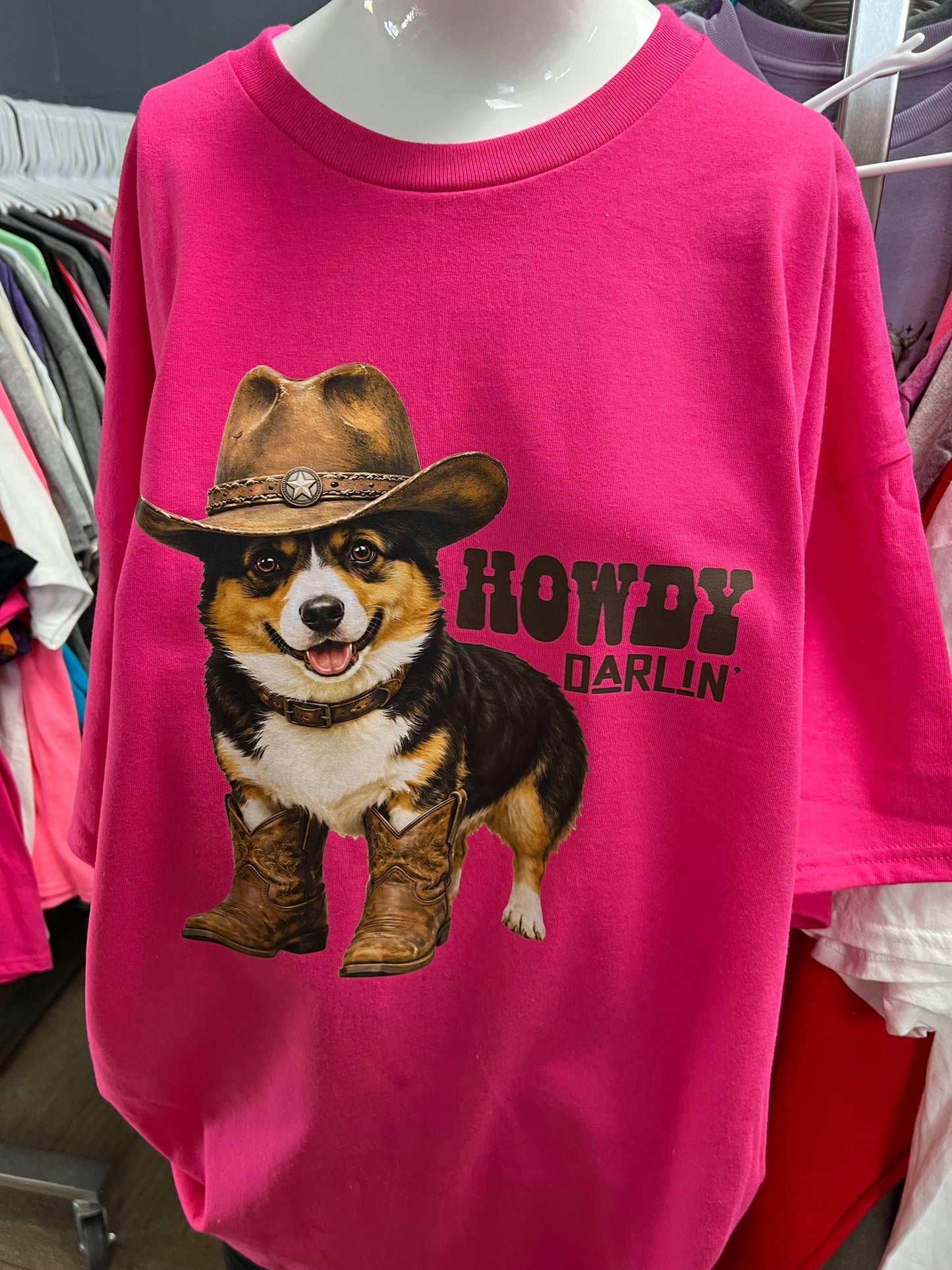 New unisex hot pink corgi