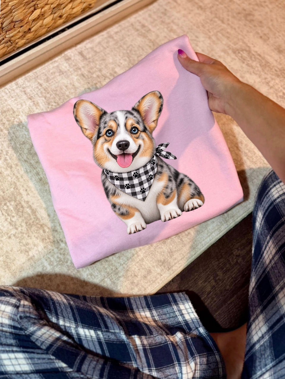 New unisex light pink corgi