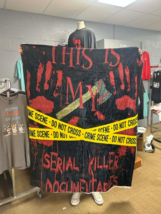 Brand new blanket 50“ x 60“ true crime ￼