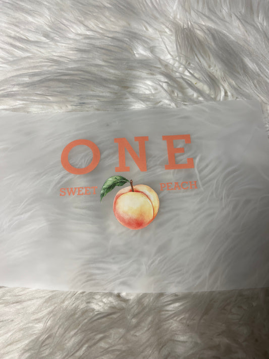 New DTF birthday one peach