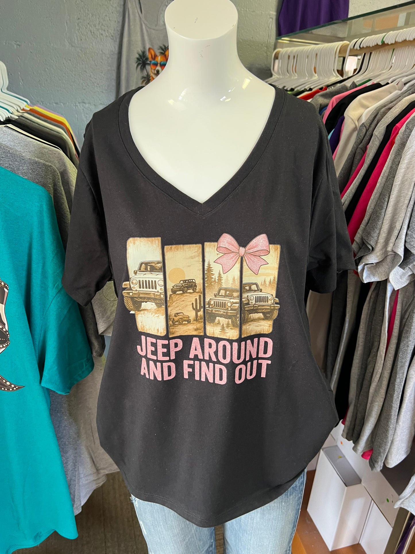 New v-neck T-shirt, black