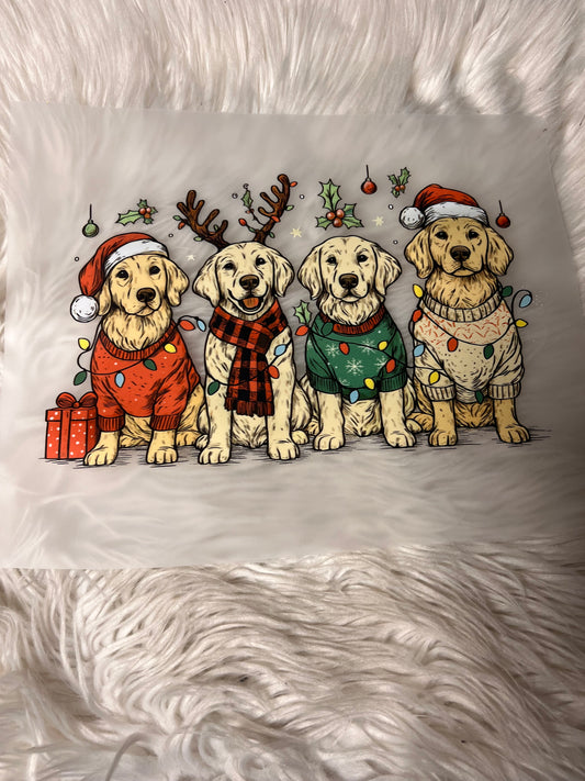 New DTF Christmas golden retriever