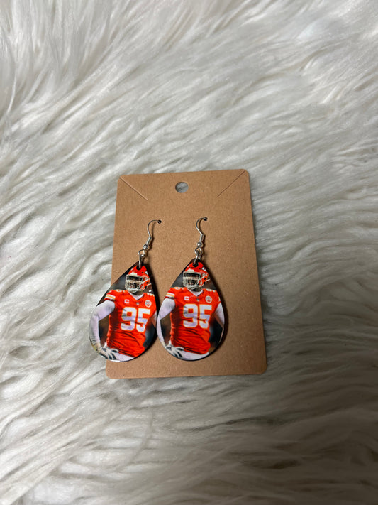 New football style earrings