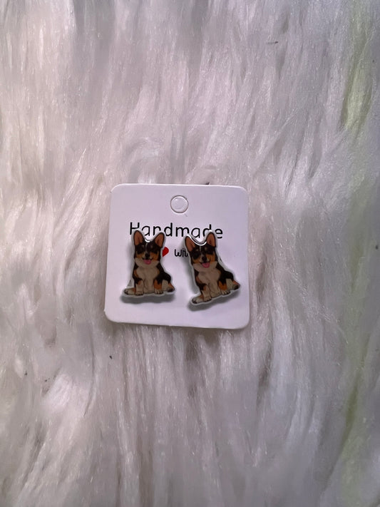 New corgi stud earrings
