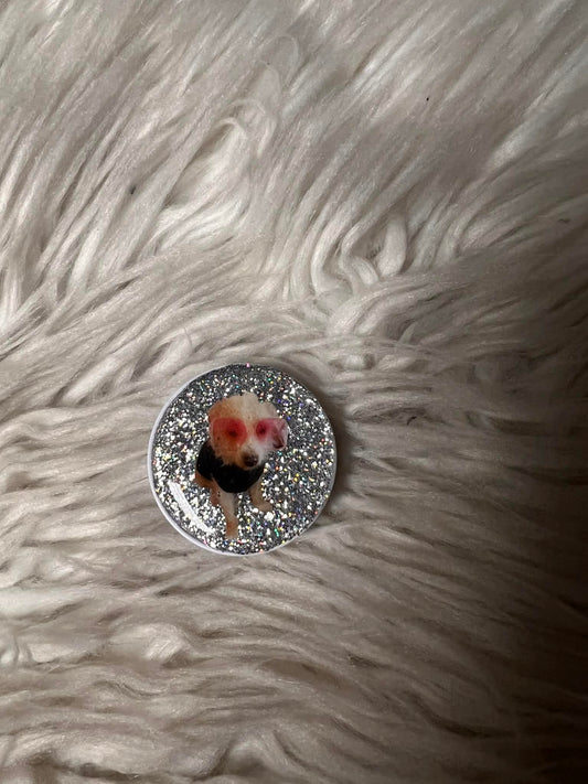 Resin covered pop socket missy (beautiful mess  mascot )