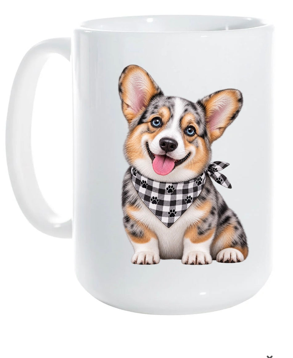 15 ounce ceramic mug corgi