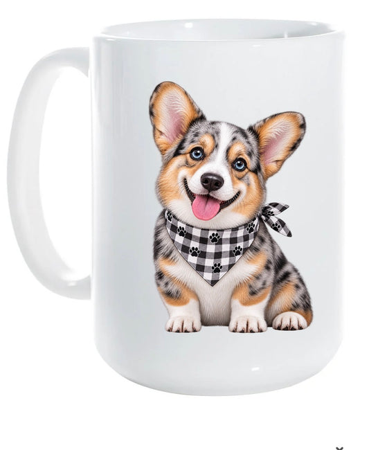 15 ounce ceramic mug corgi
