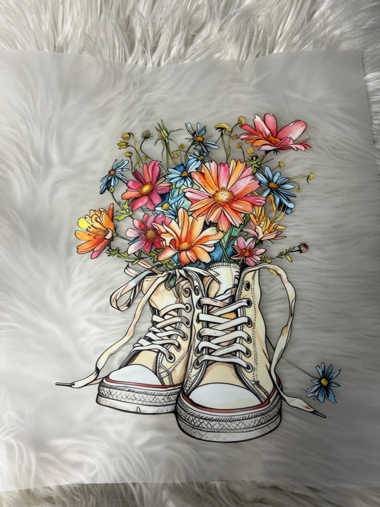 New DTF spring flowers shoe ￼