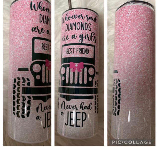 20 ounce metal Tumblr pink ￼ diamonds