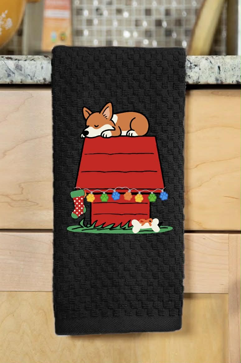 Decorative hand towel corgi