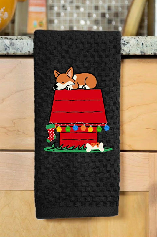 Decorative hand towel corgi