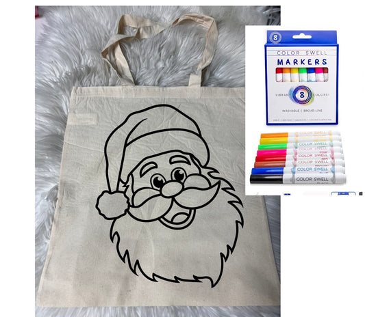 Canvas bag for drawing comes with a pack of markers