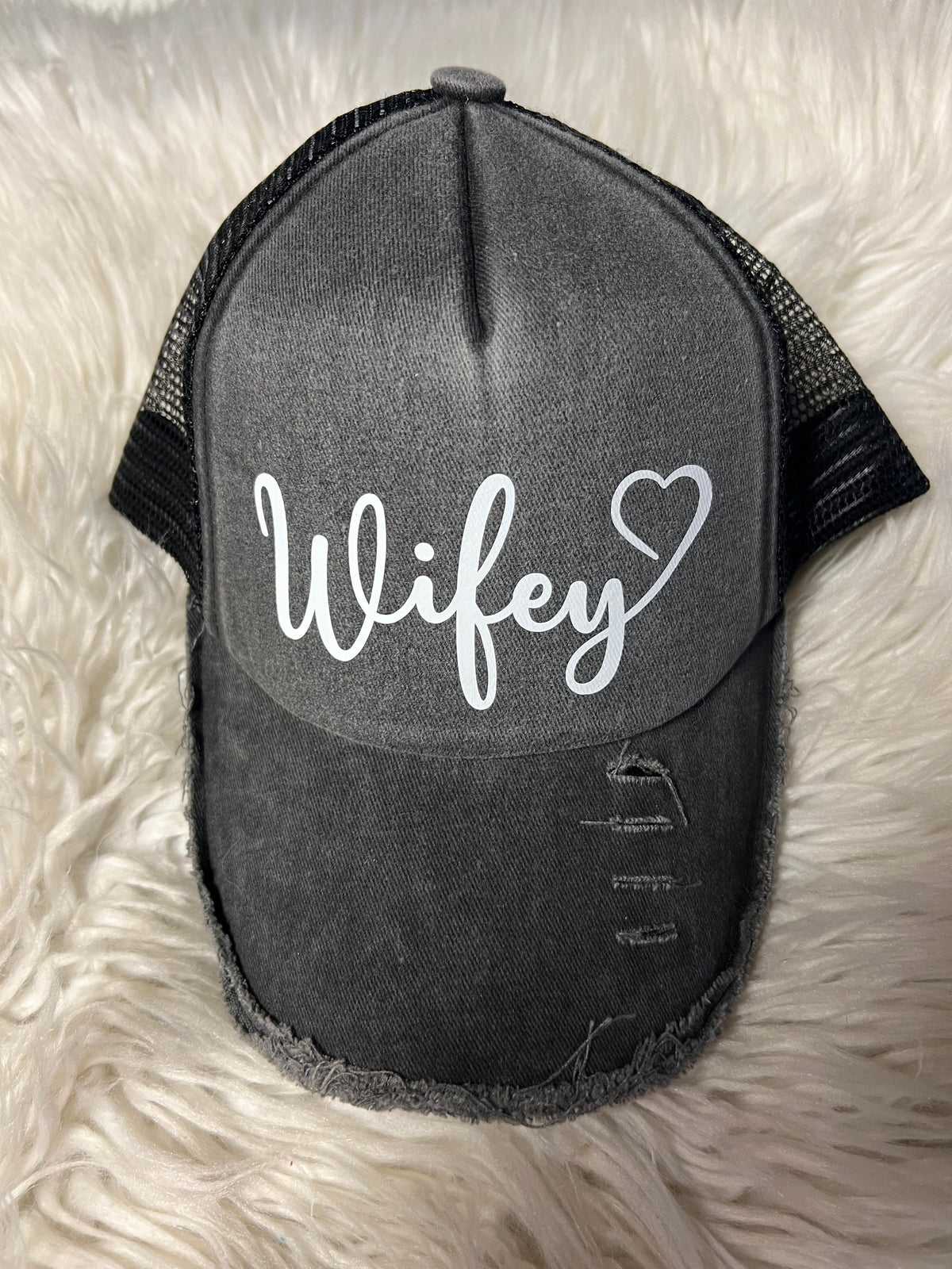 new distressed hat wifey