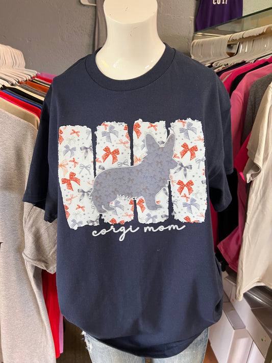New Gilden unisex shirt navy corgi