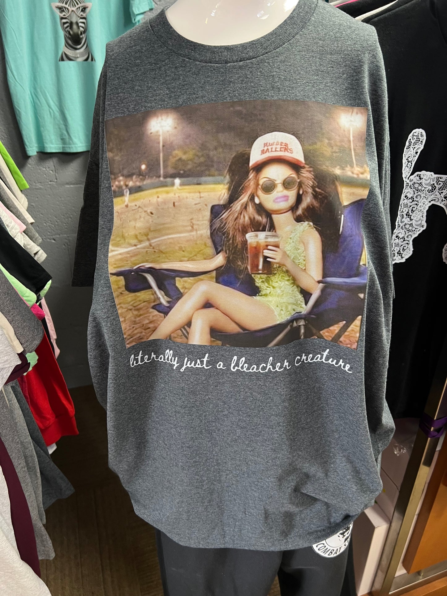 New unisex Dark Heather top baseball mom