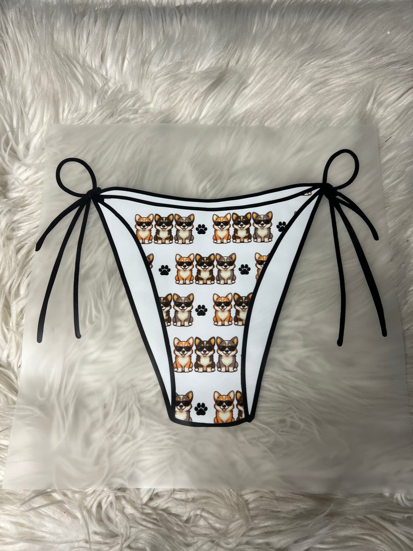 New  DTF bikini bottom corgi