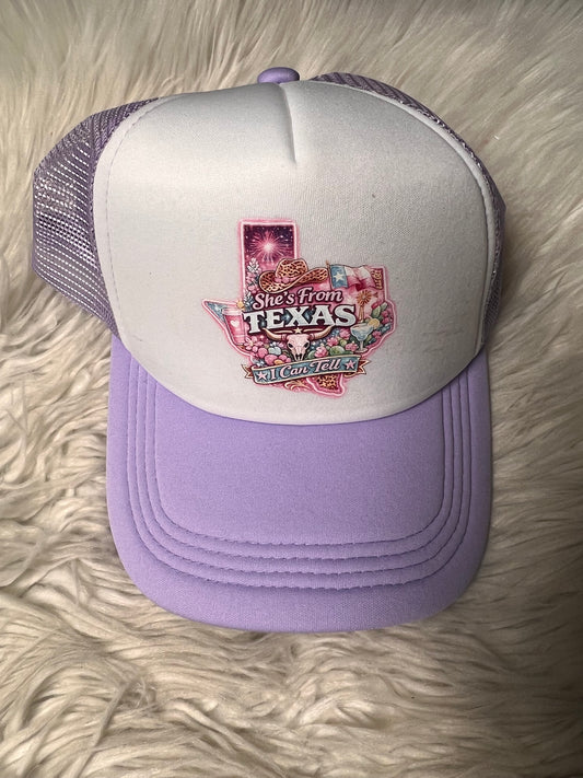 New hat purple she’s from Texas I can tell ￼