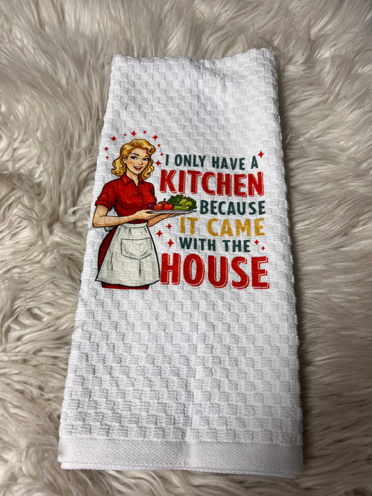 Decorative hand towel I only have a kitchen because it came with the house. ￼