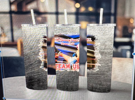 New 20 ounce stainless steel Tumblr with plastic straw