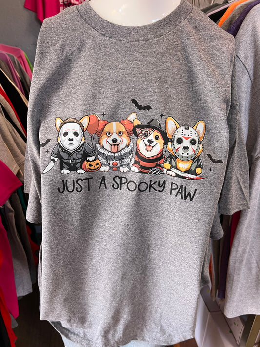 New  unisex T-shirt corgi scary horror Halloween