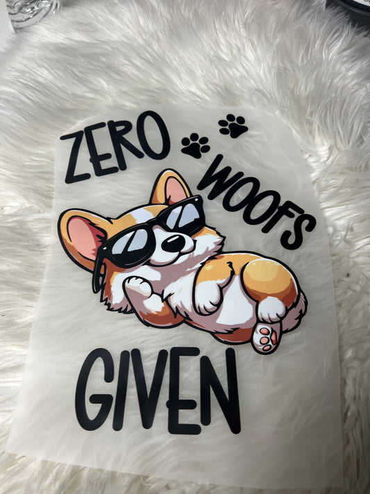 DTF  print zero wolves given corgi  red and white