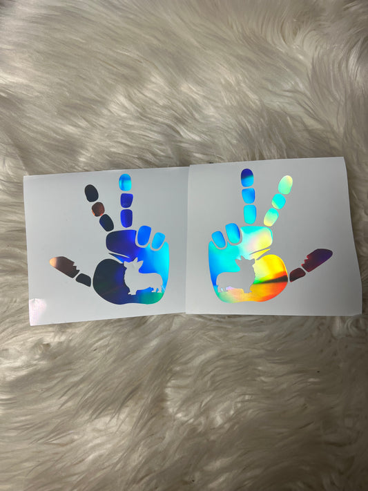 Vehicle wave car decals corgi holographic, silver
