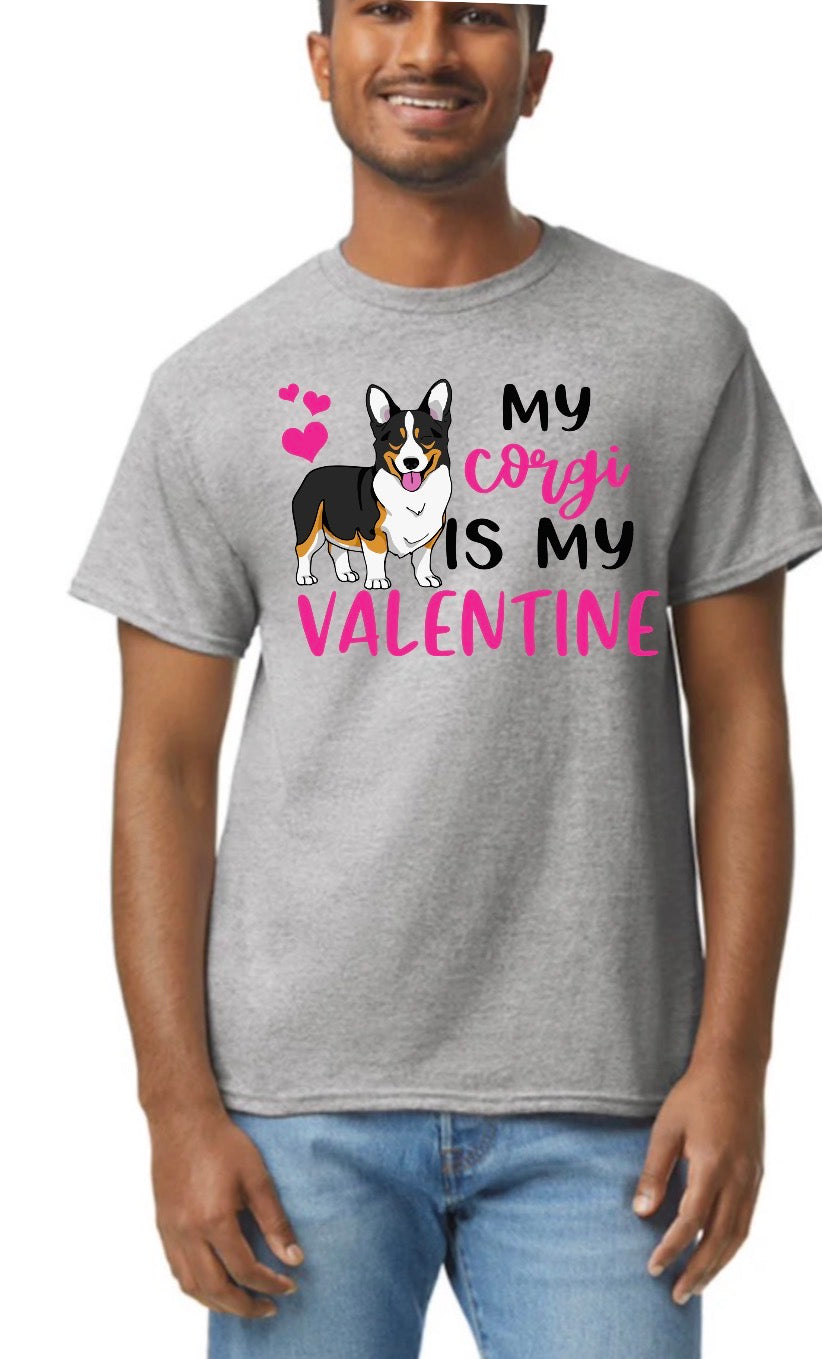 New unisex pink  corgi valentines