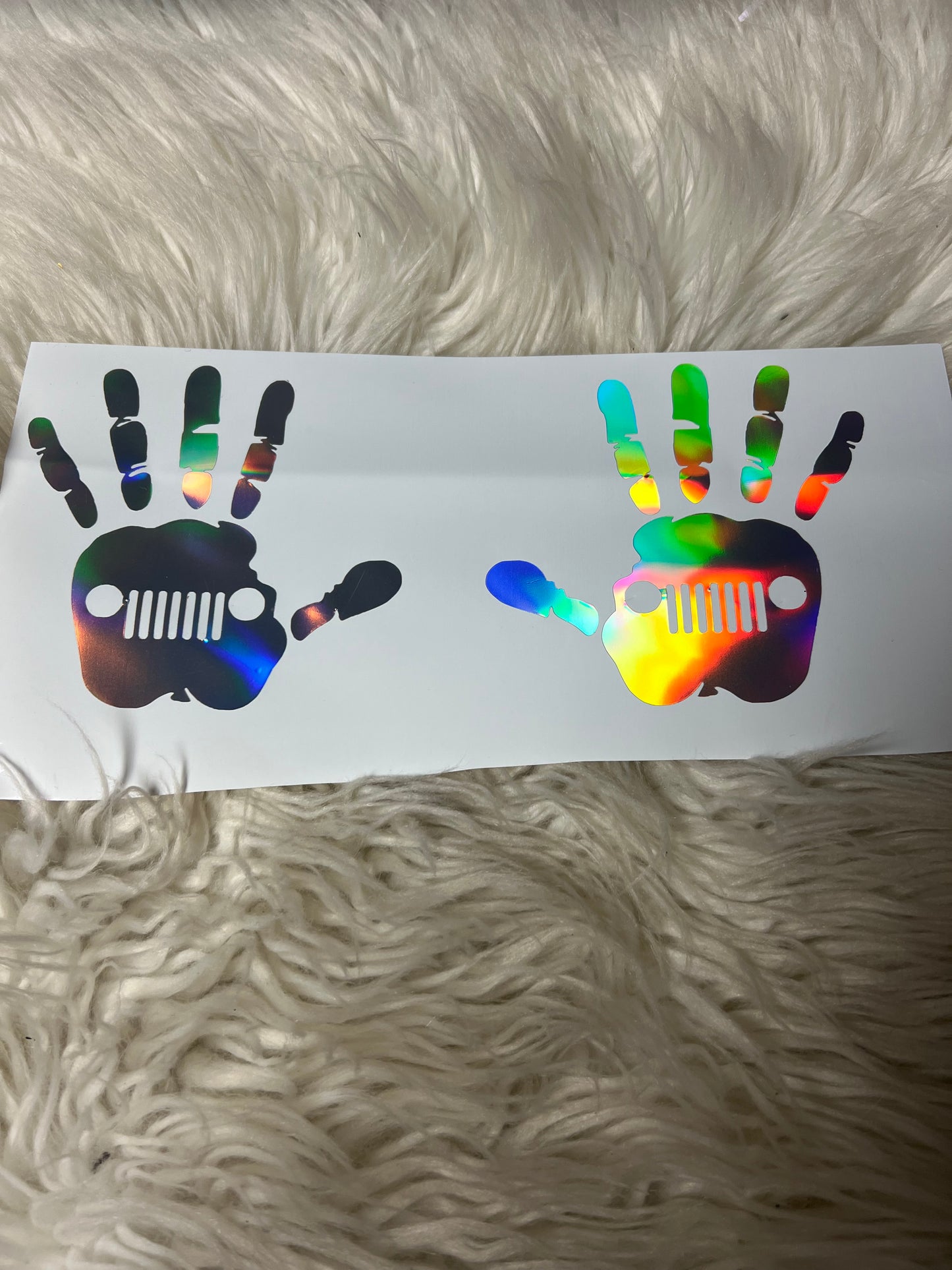 Vehicle wave car decals silver holographic
