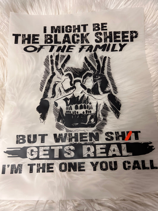 New  DTF black sheep black out