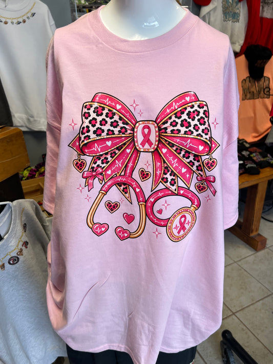 light pink unisex top in October we wear pink