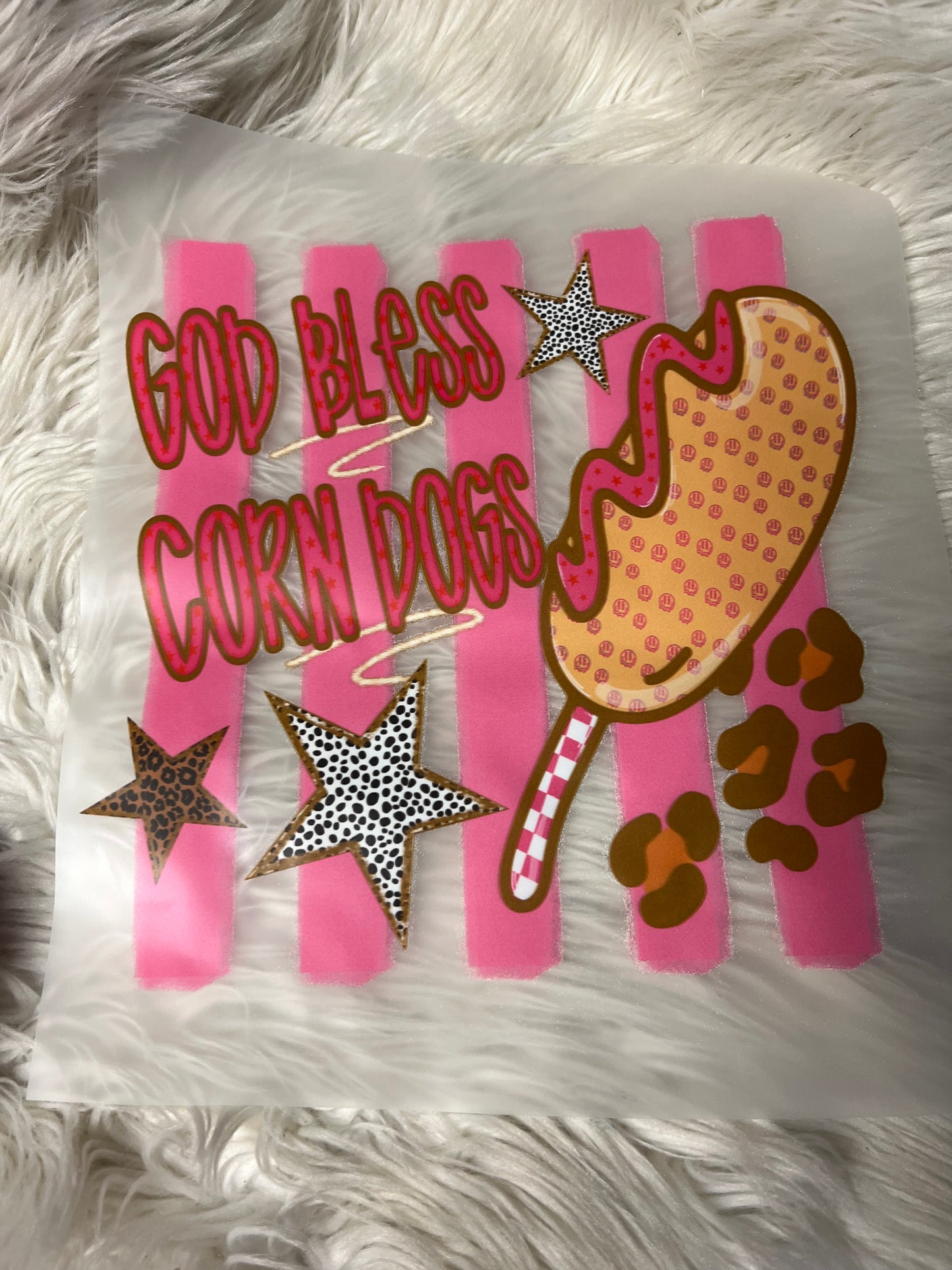 New  DTF God bless corn dogs