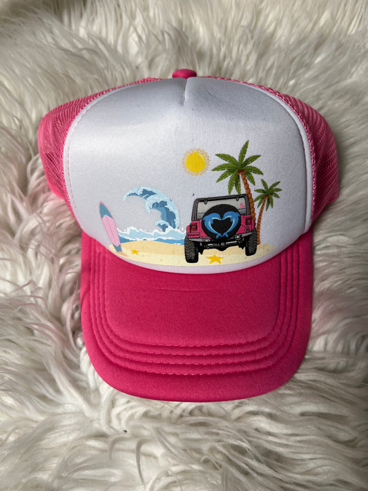 New hat pink beach