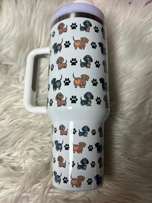 Brand new 40 ounce stainless steel Tumblr with handle  with plastic straw