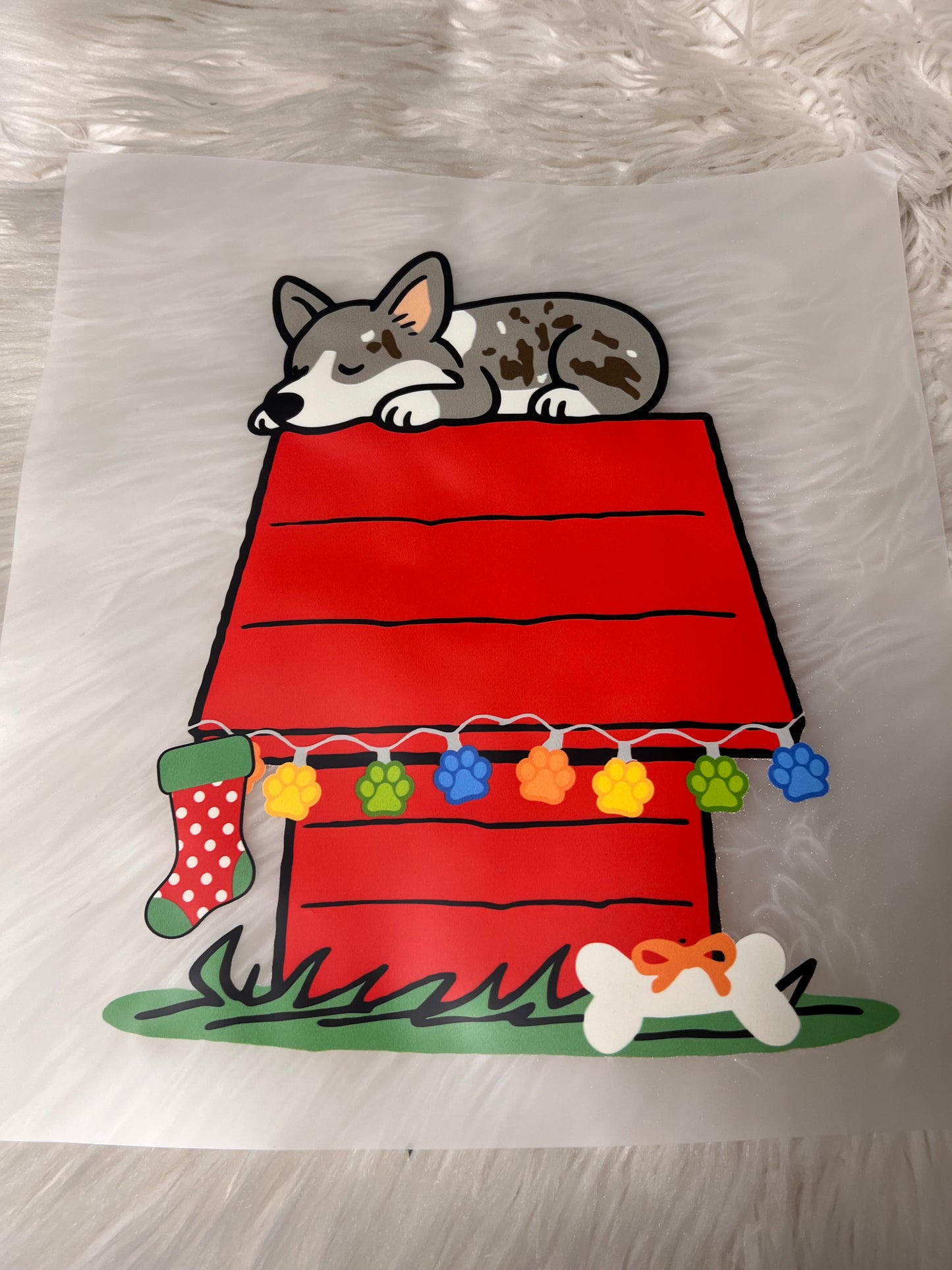 New DTF Christmas corgi