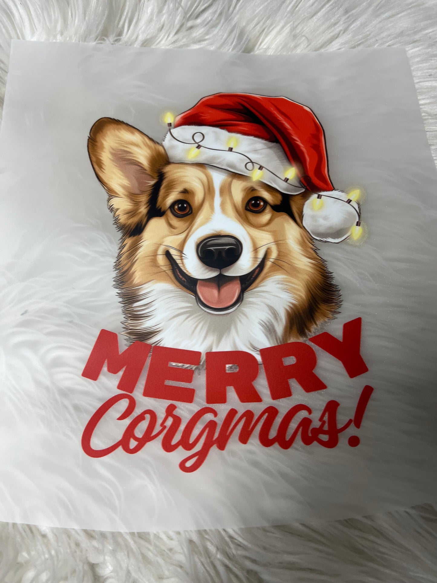 New DTF corgi Christmas