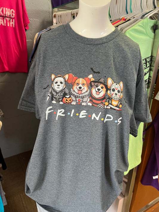 New  unisex T-shirt corgi scary horror Halloween