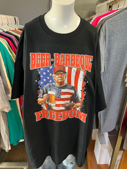New  unisex T-shirt patriotic beer, barbecue freedom