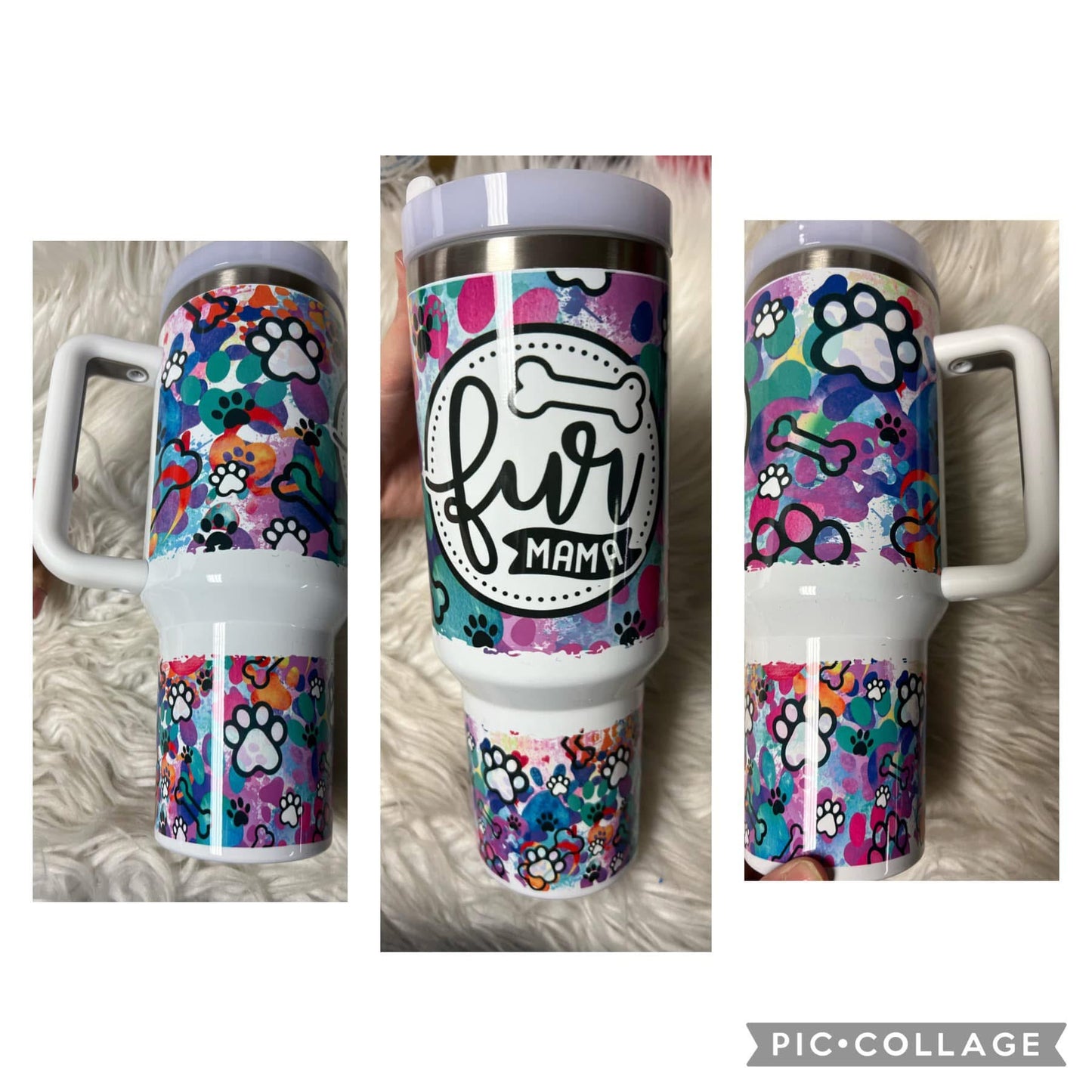 Brand new 40 ounce stainless steel Tumblr with handle  with plastic straw
