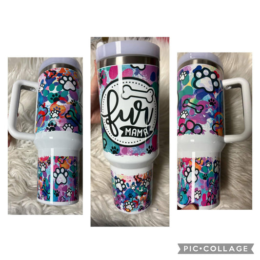 Brand new 40 ounce stainless steel Tumblr with handle  with plastic straw