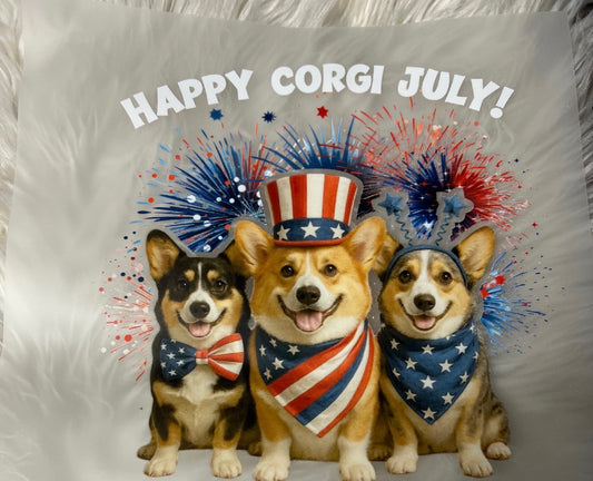 New DTF happy corgi July