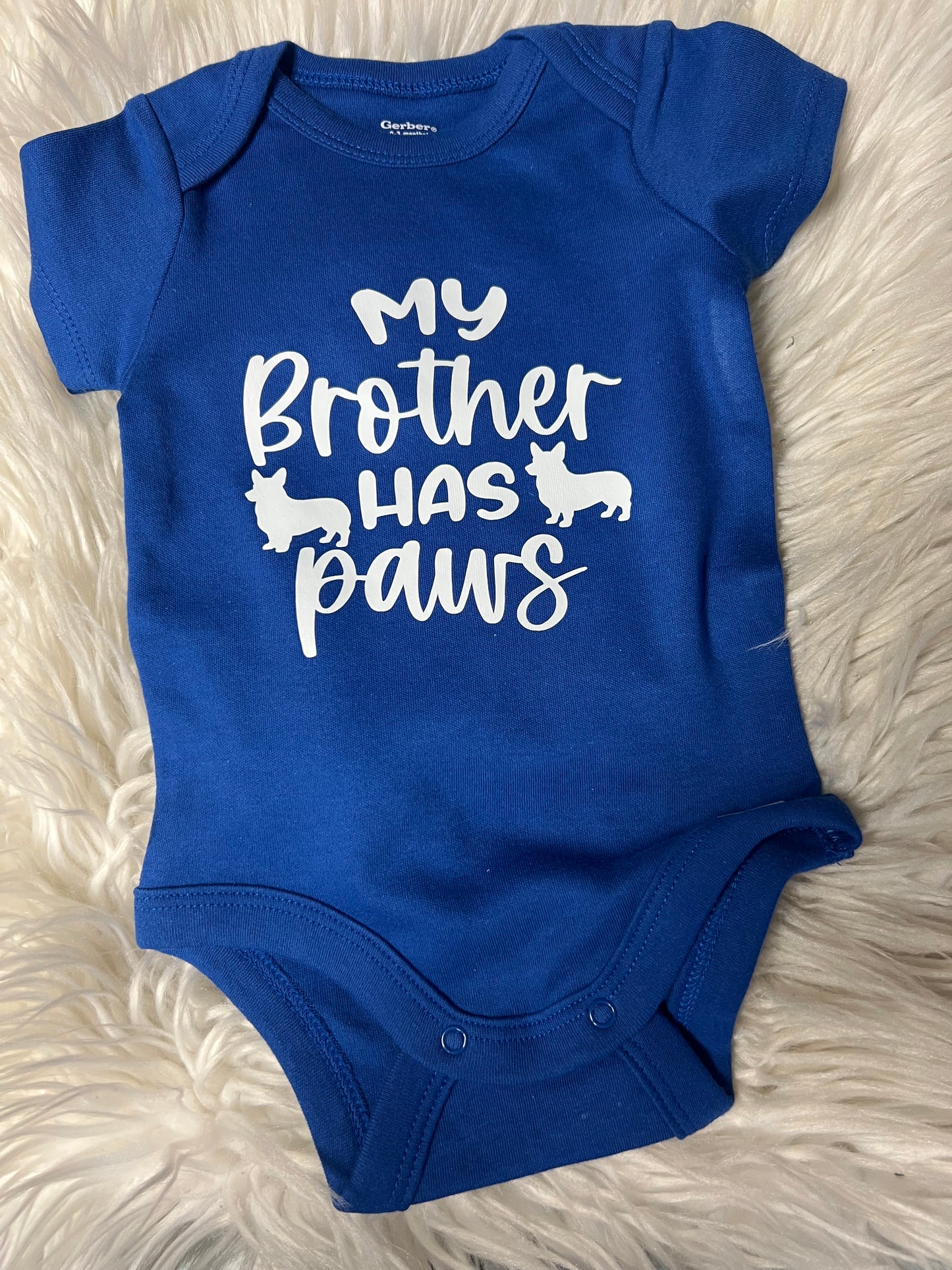 Onesie my brother has paws corgi